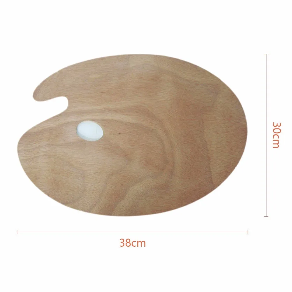 

2PCS Oval Wooden Pallets for Oil Painting Over-sized Oval Shaped Wooden Palette