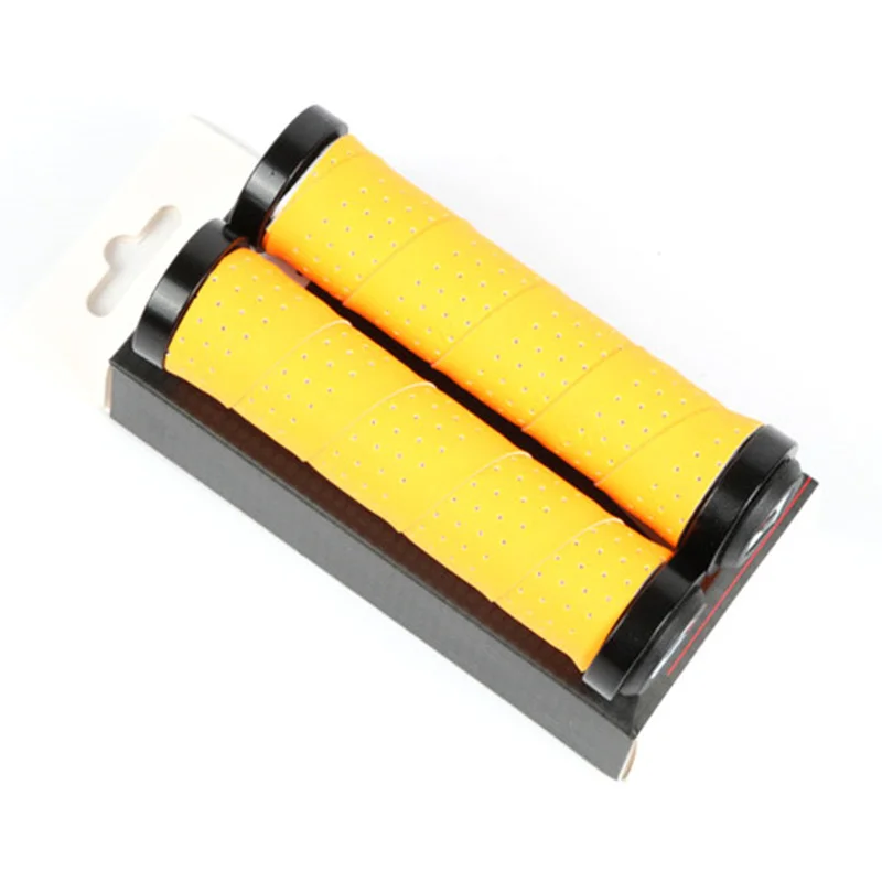 yellow ODI подушка скольжения кожа+ PU велосипедный Руль Ручка MTB горный велосипед Анти-занос, удар-поглощающие велосипедные ручки - Цвет: yellow