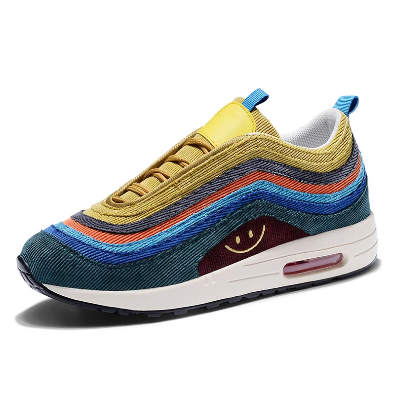 Новейшая обувь цвета радуги balenciaca max and air 97 большого размера offwhite flyknit носок