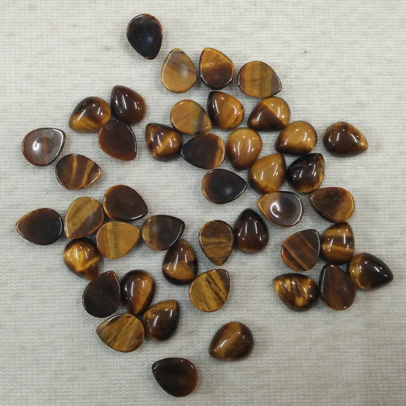 2017 Hot sell top quality natural tiger eye stone drop CAB CABOCHON 8x10mm beads for jewelry making 50pcs/lot Wholesale free | Украшения и