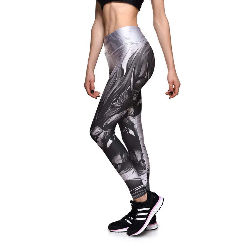 

Womens Comic Print High Waist Bodycon Workout Fitness Slim Pants Fashion Elastic Skinny Active Leggings 4XL Plus Size For Female