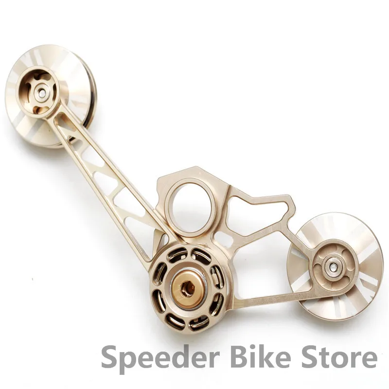 Aceoffix 4 цвета для велосипеда Brompton натяжитель 123 г алюминиевый сплав CNC для одной скорости внешний 2 Внешний 3 Внешний 4 скорости - Цвет: champagne