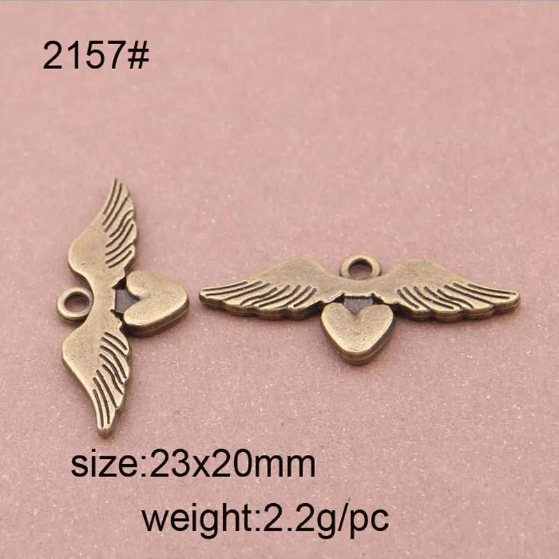 

Металлические талисманы из античной бронзы, подвески с крыльями любви, принадлежности ручной работы, подходят для ожерелий, браслеты, ювели...