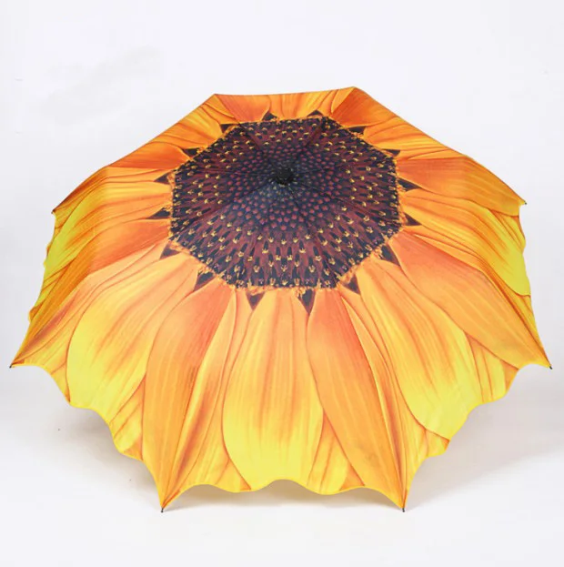 10pcs/lotSun umbrella outdoor anti-UV silver plastic sunflower creative three fold sunny folding | Дом и сад