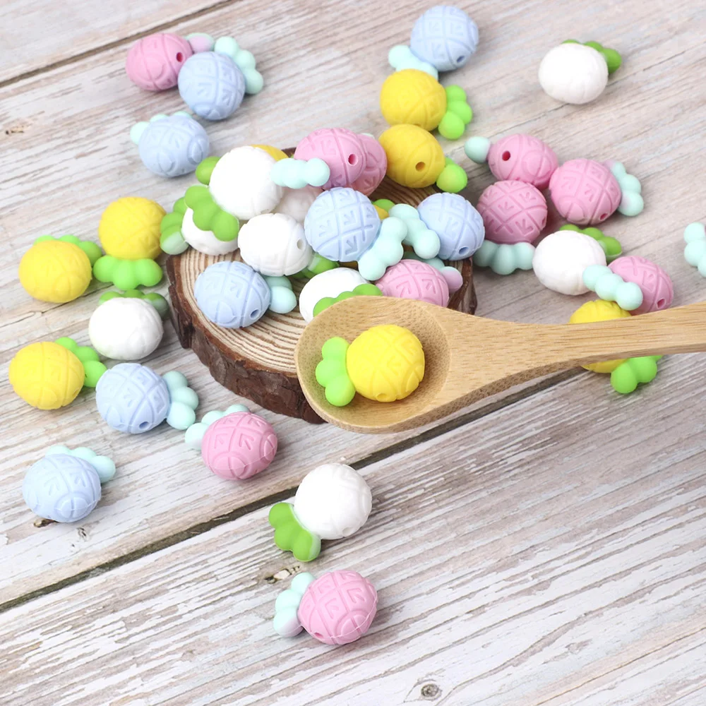 5 шт. силиконовые бусины для прорезывания зубов в виде ананаса|Детские