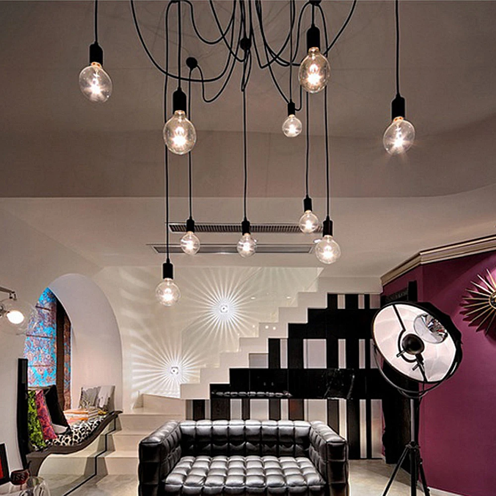 Mordern скандинавский Ретро Эдисон лампа люстра винтажный Лофт античный