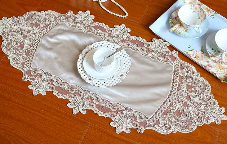 Beige 2 Современная кружевная скатерть с вышивкой для кровати, скатерть для стола, скатерть для столовой, скатерть для чая и кофе, домашний декор на Рождество и свадьбу - Цвет: Beige 2