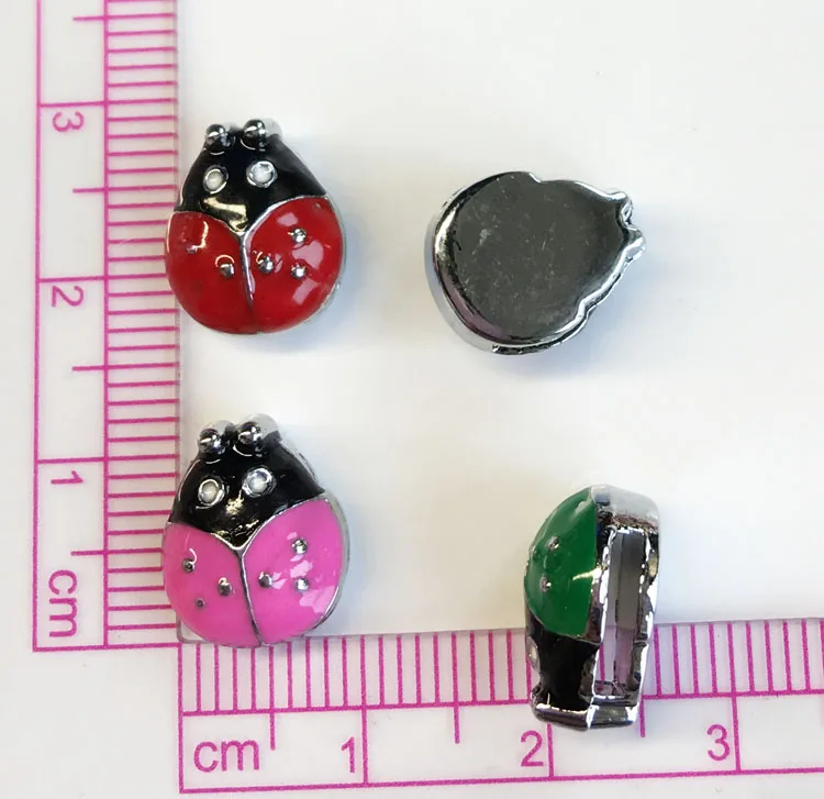 Бесплатная доставка 20 шт 8 мм Эмаль смешанные цвета насекомых горка амулеты Слайд