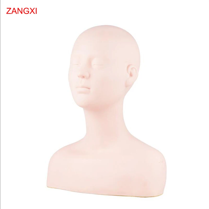 New Arrival Silicone Female Cosmetology MannequinMakeup Mannequin Head Practice Manikin Head Bust Massage Training Heads