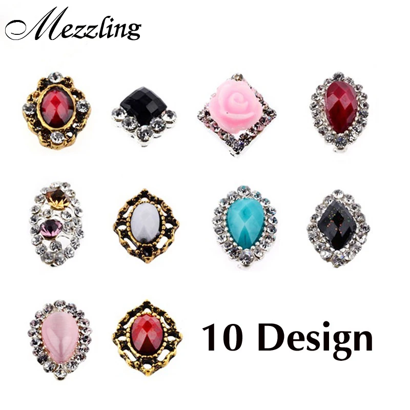 Новое поступление 3d украшение для ногтей горный хрусталь из алмазного сплава 10