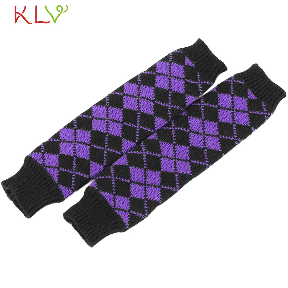 

Arm Warmer Women Winter Rhombus Knitted Fingerless Gloves Female Male Gloves Mittens Handschoenen 18oct30