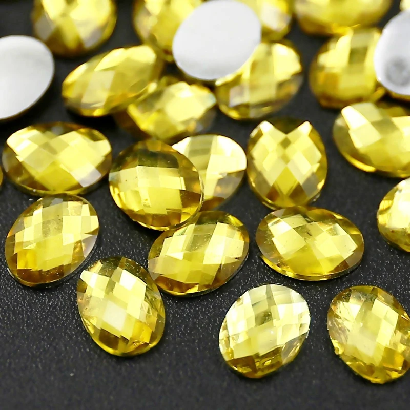 Круглые стразы цитрина 350 шт./лот 8x6 мм овальные Стразы для дизайна ногтей