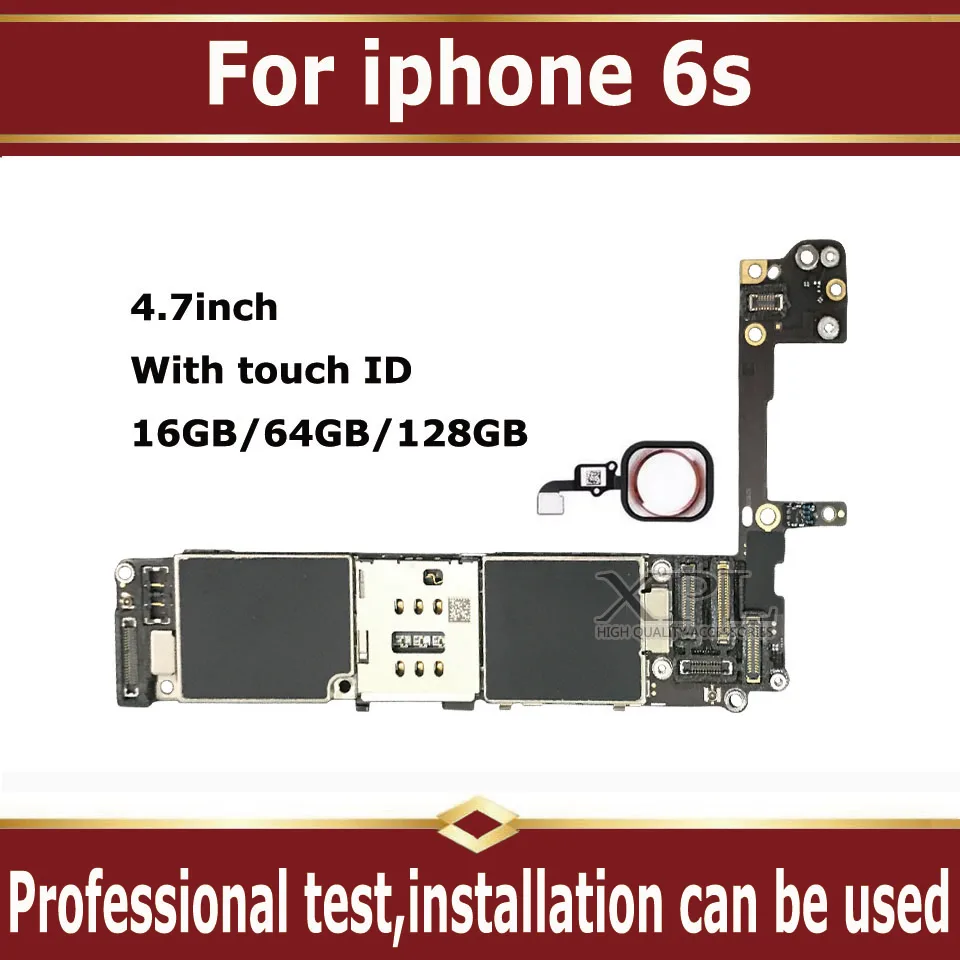 Заводская Разблокировка для iPhone 6 S 6 S материнская плата с сенсорным ID, оригинальная разблокированная для iPhone 6S материнская плата 16G 64G 128G