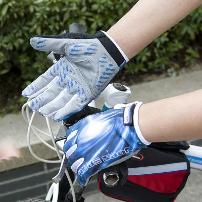 Перчатки для езды на велосипеде с 3D принтом открытом воздухе полным пальцем
