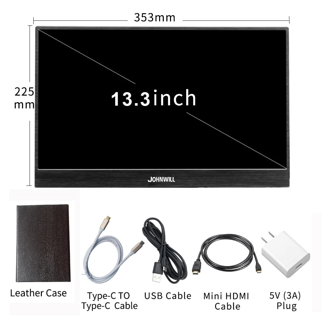 133-4K-case 4K 13,3 дюймовый монитор портативный HDMI lcd DP наушники DP USB с запасом для мобильного телефона 3 мм тонкий для Mac/PC/Smartphone/PS4 - Цвет: 133-4K-case