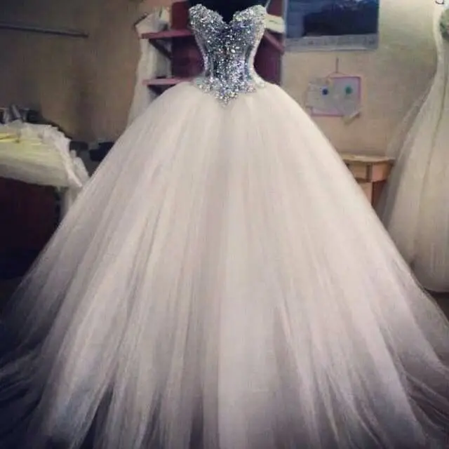 Мода 2015 Vestido de Noiva новейший дизайн бальное платье принцессы свадебные платья