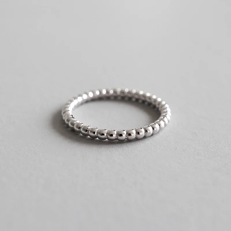 HFYK 2019 unique simple bead silver rings 925 sterling for women geometric bague femme anel feminino aneis | Украшения и