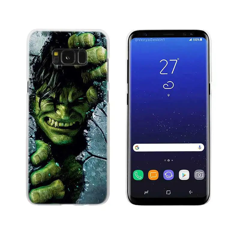01 Прозрачный жесткий чехол Sheli The Incredible Hulk Note 10 9 pro для samsung Galaxy S4 S5 S6 S7 S8 S9 Plus Edge Mini s10 lite - Цвет: 01