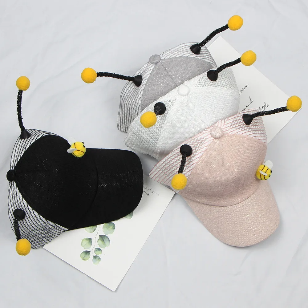 Summer Baby Cap Kids Boy Adjustable Baseball Caps Cute cap cartoon little bee tentacles boys and girls net hat visor L0607 | Детская