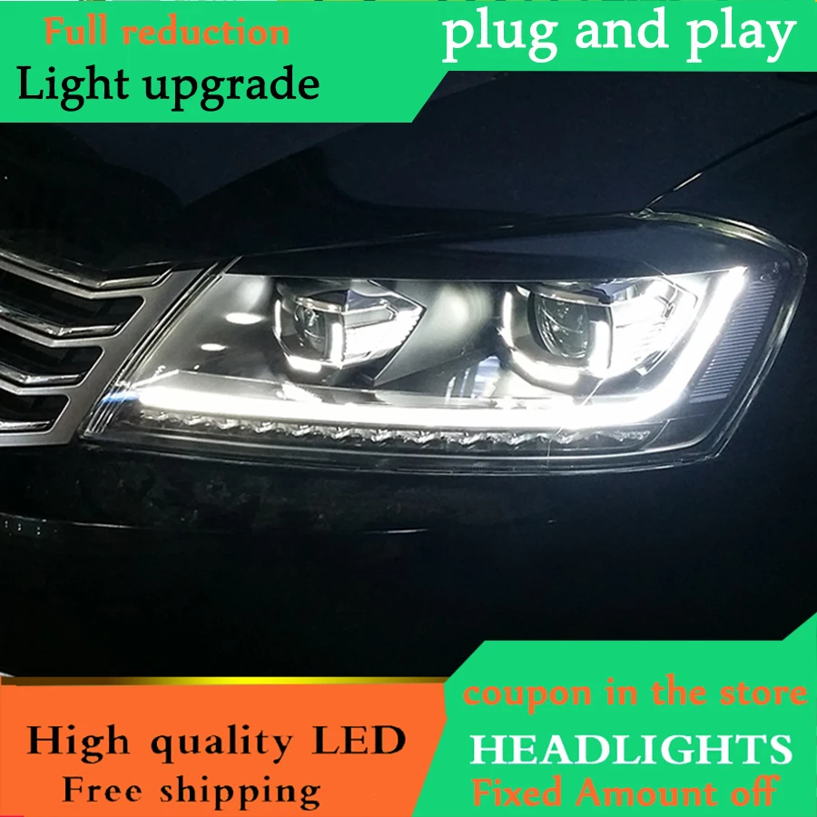 Автомобильный Стайлинг для VW Tiguan фары 2009-2013 Tiguan светодиодный фары DRL Биксеноновые линзы дальнего ближнего света парковка противотуманная фара передняя лампа