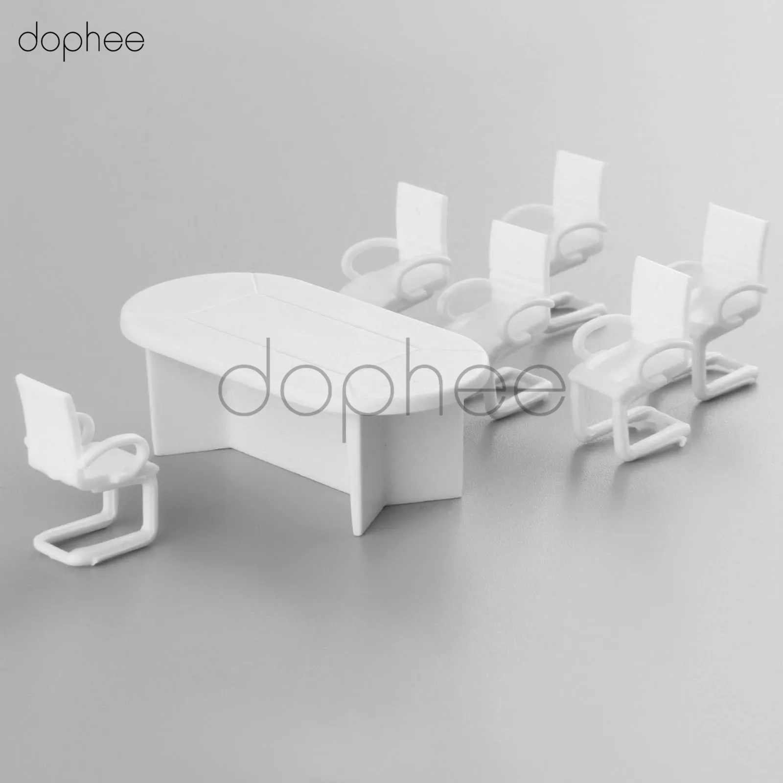 Dopee 1 Набор Белый пластиковый обеденный стол стул модель 1:50 для Барби кукольный домик мебель украшения