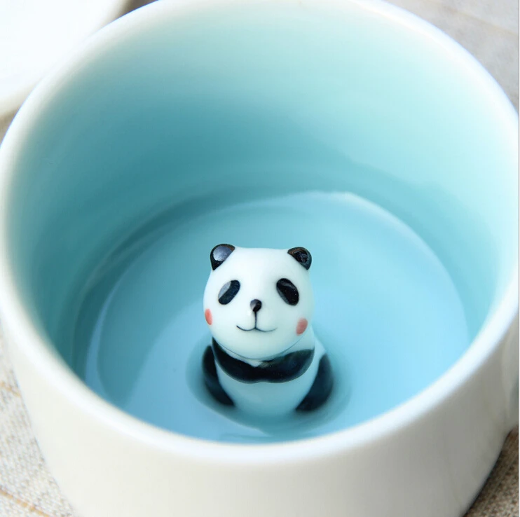 Оригинальные мини кружки Taza чаша для ванной с животными фарфоровые чашки кофе