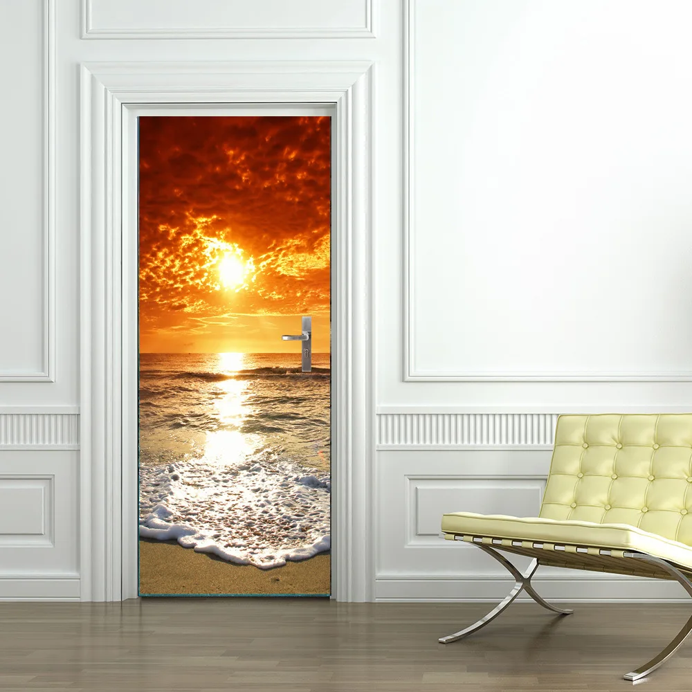 Sunrise On Beach 3D настенные художественные картины наклейки на дверь обои украшение