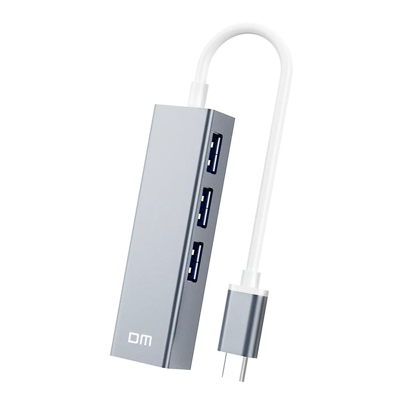 Silver Тип C 3 порта USB3.0 высокоскоростной концентратор с 1000 Мбит/с ethernet порт CHB013 поддержка 1 ТБ HDD скорость передачи данных до 300 МБ/с - Цвет: Silver