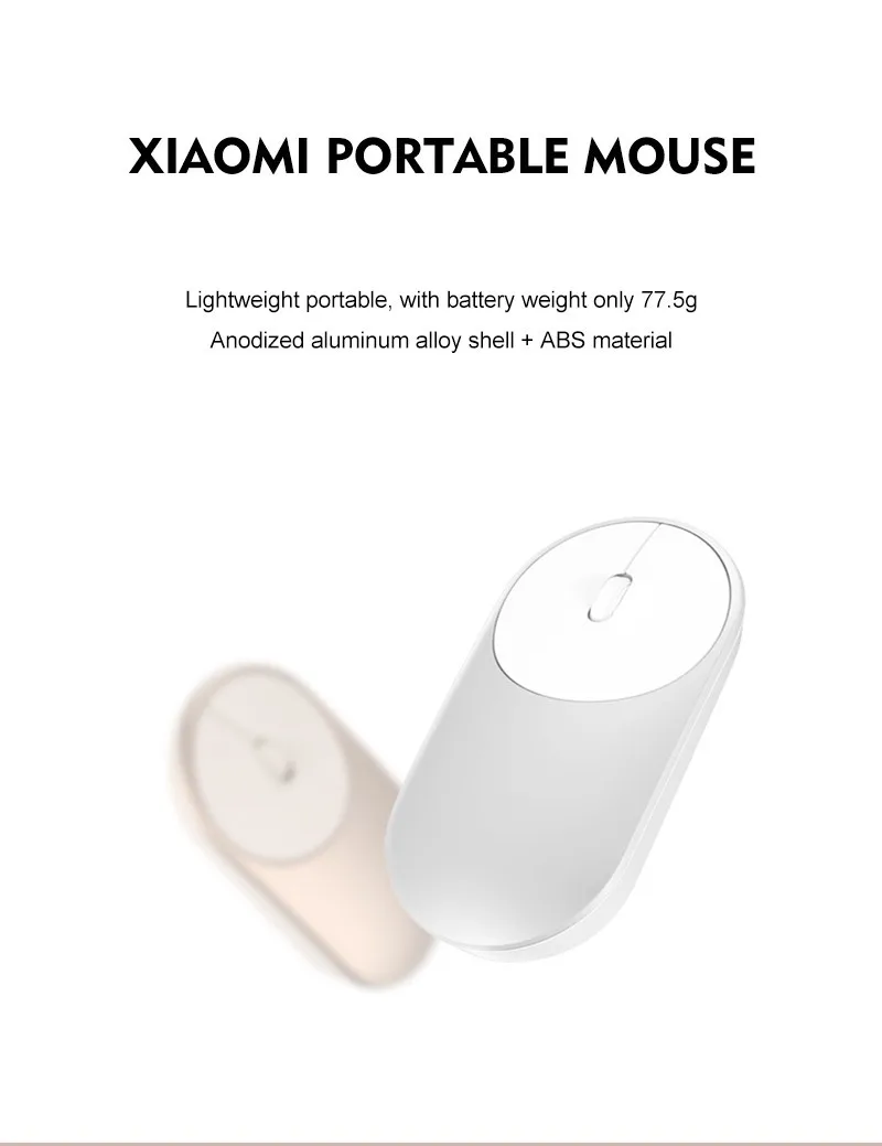 Xiaomi Mini Портативный Wifi 2,4G Bluetooth двойная беспроводная мышь алюминиевый сплав ABS 1200 точек/дюйм Лазерная Поддержка Windows 8 10 Pc