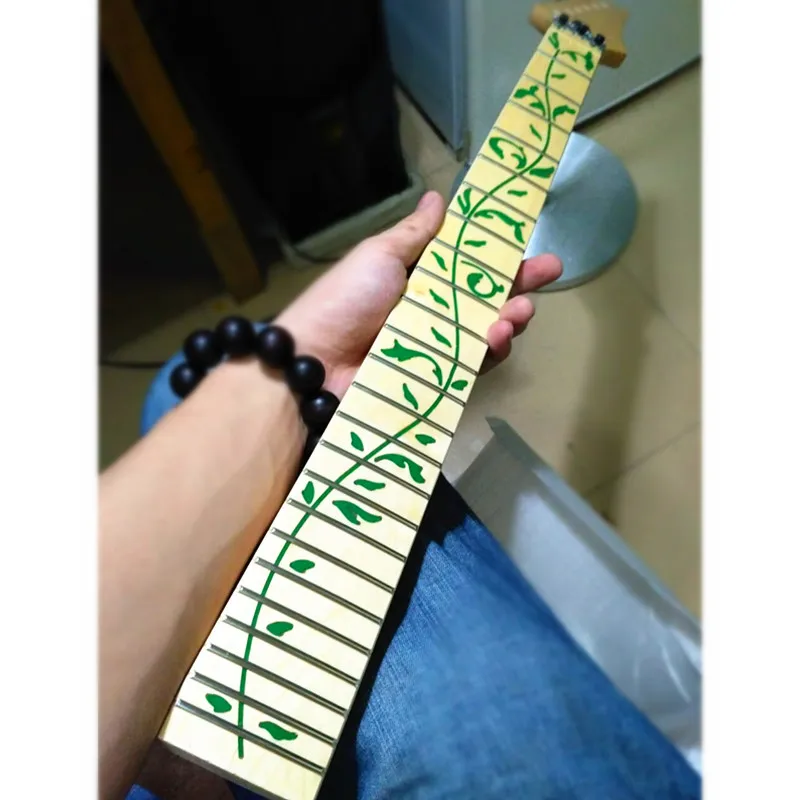 Disado 24 лада Кленовая электрическая гитара Гриф кленовый гриф инкрустация зеленый