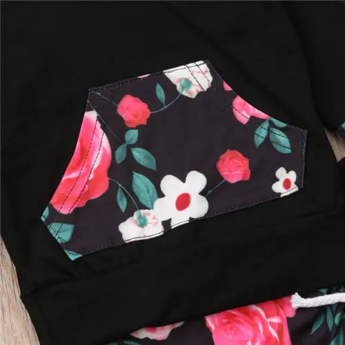 2019 комплекты одежды с цветочным принтом для маленьких девочек Детский свитер