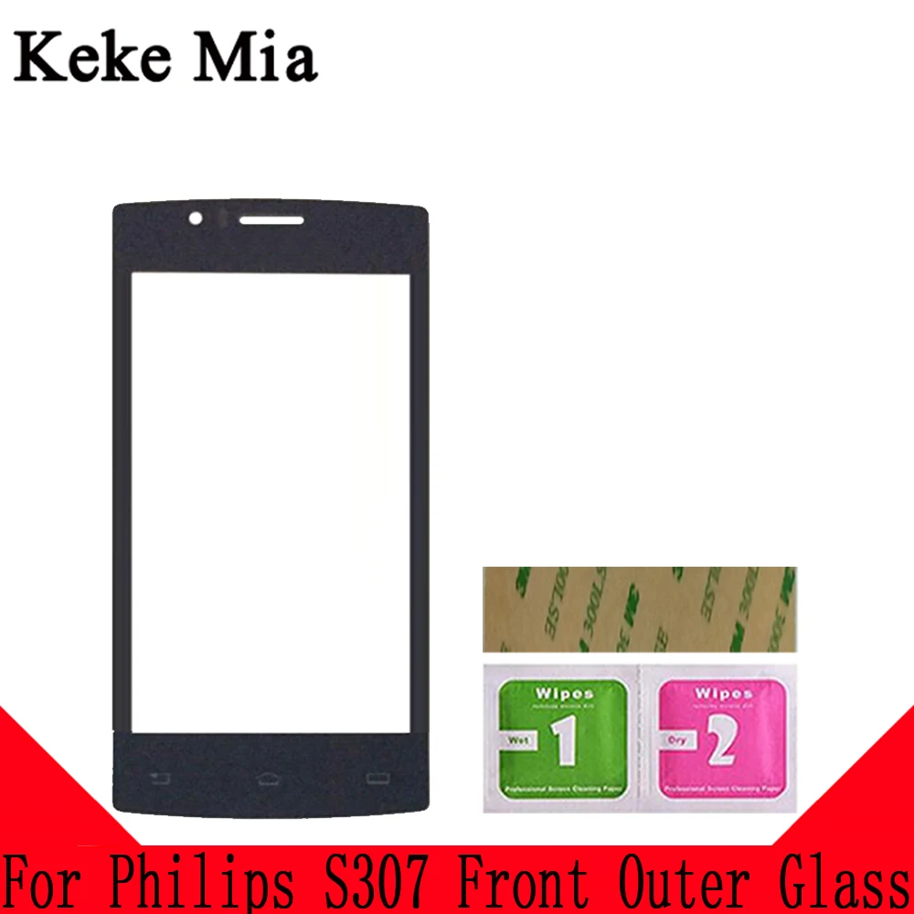 Keke Миа 4," для Philips S307 сенсорный экран панель передняя внешняя стеклянная линза сенсорный экран без lcd дигитайзер