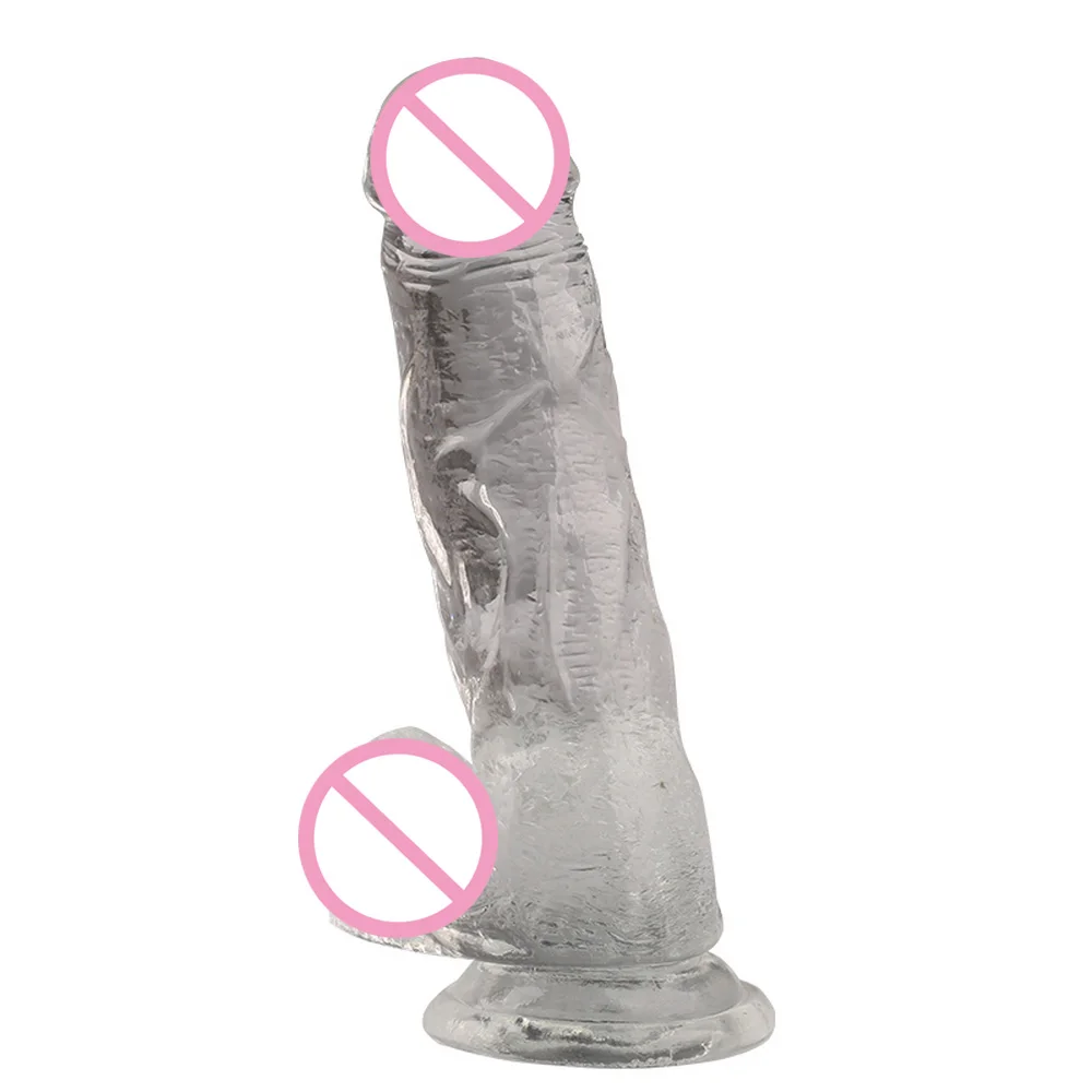Силиконовый прозрачный реалистичный пенис фаллоимитатор для женщин мастурбации
