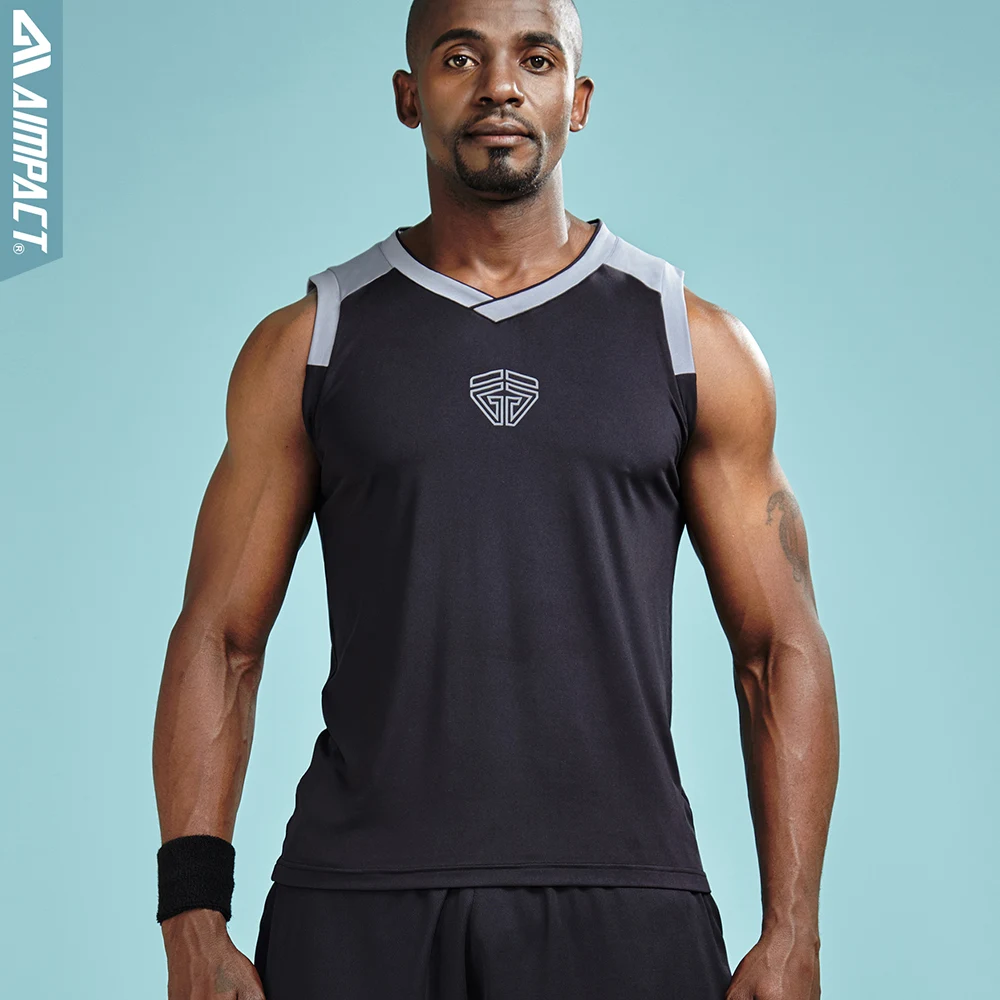 Спортивная Мужская футболка Aimpact быстросохнущая без рукавов для тренировок AM1025
