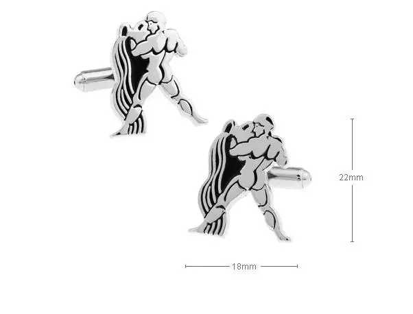 10 пар/лот Серебряный Водолей запонки Медь сделано для рубашек Запонки кнопка