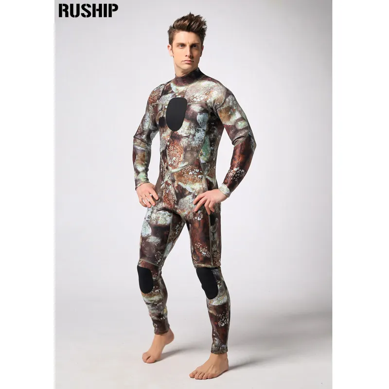 3 мм Профессиональный водолазный костюм camo rock гидрокостюм неопрен внутри нейлон снаружи супер стрейч лайкра грудь оба колена с тканевой прокладкой