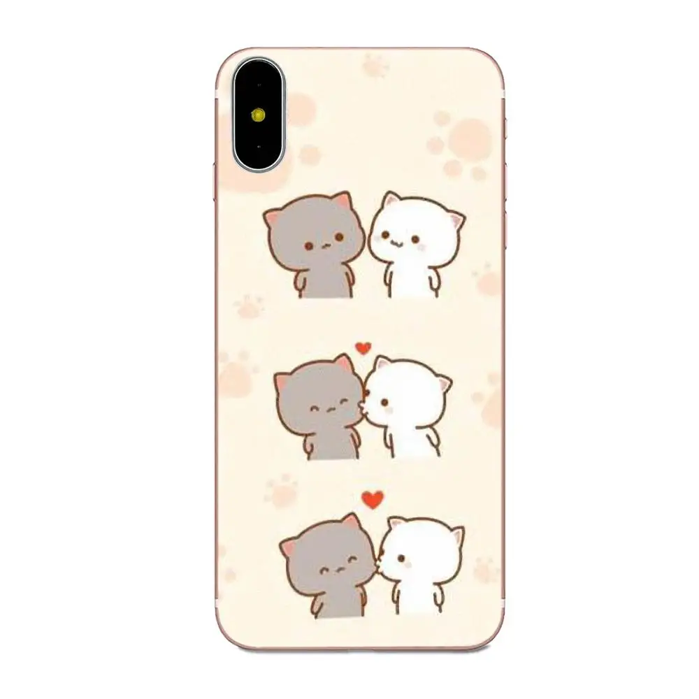 Милый резиновый чехол для мобильного телефона с кошками Apple iPhone 4 4S 5 5C 5S SE 6 6S 7 8 Plus X