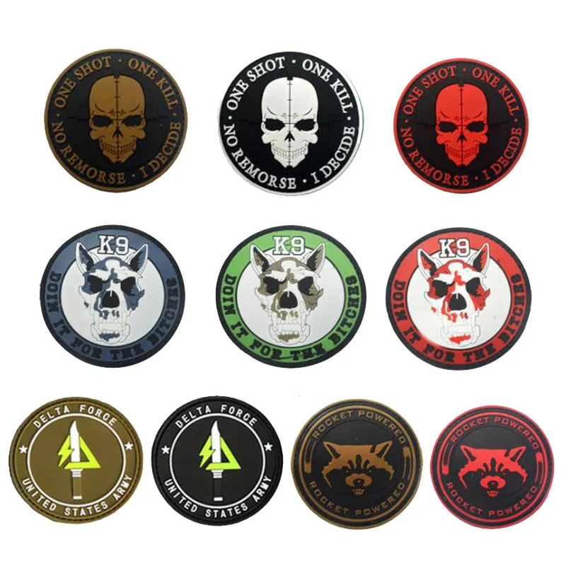 

High Quality K9 Service Dog PVC Epoxy Armband One Shot A Delta Rocket Power Badge Clothing Hat Outdoor Sports Decoration Patch