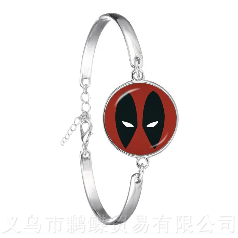 2020 New Deadpool 18mm Round Glass Dome Trendy Cartoon Characters Chain Bangle Gift For Women Men | Украшения и аксессуары