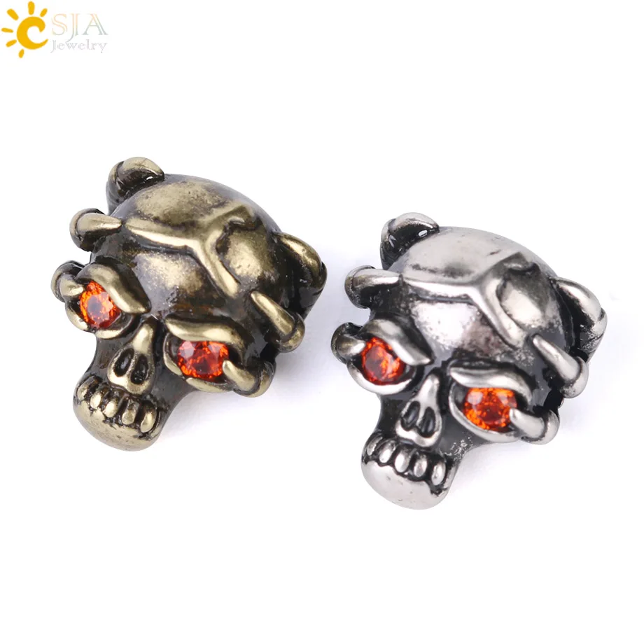 Csja панк череп с красными глазами ювелирные изделия на волосы аксессуары Devil Hand Bone