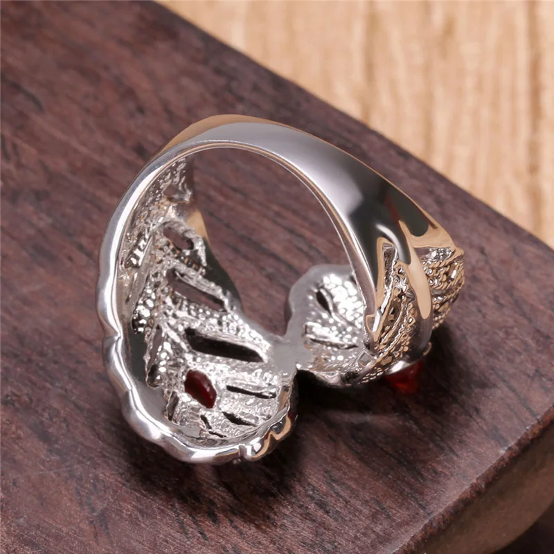 2016 New Anel Vintage Peacock Feather Big Ring Antique Silver Plated Stone Rhinestone Rings For Women Fashion Jewelry (AL810009) | Украшения