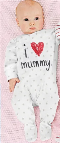 Детские комбинезоны г., костюм для новорожденных с надписью «I love mummy& daddy» комбинезон для девочек и мальчиков, одежда Зимний комбинезон, боди, детская одежда - Цвет: as picture