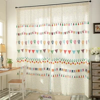 european style brand cotton linen curtain cartoon printing window curtains for living room childrens room kid room decoration