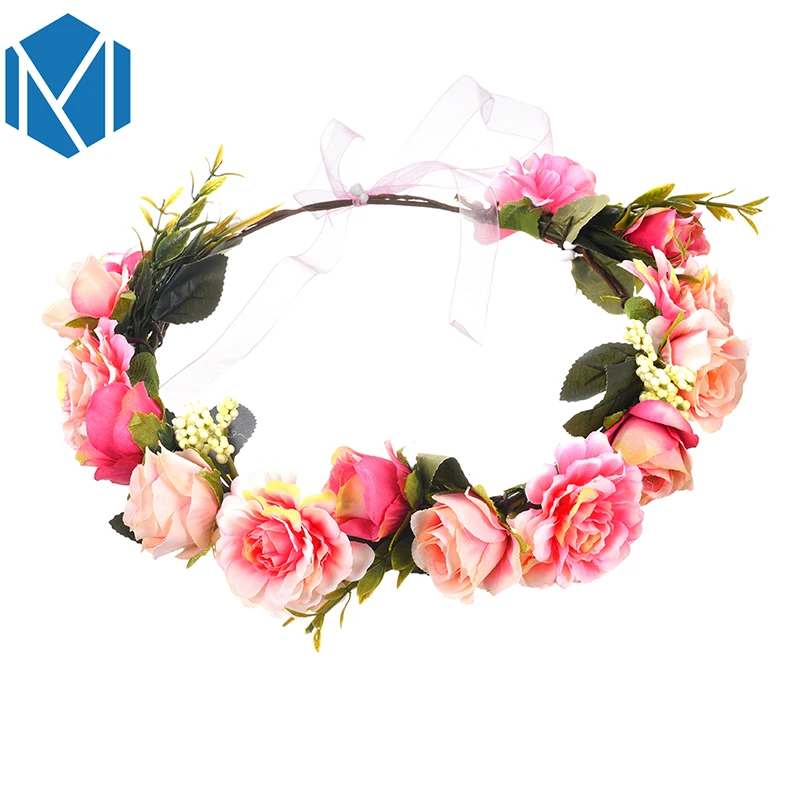 Девичьи ободки с цветочной головной убором для свадебных аксессуаров M MISM для женщин.