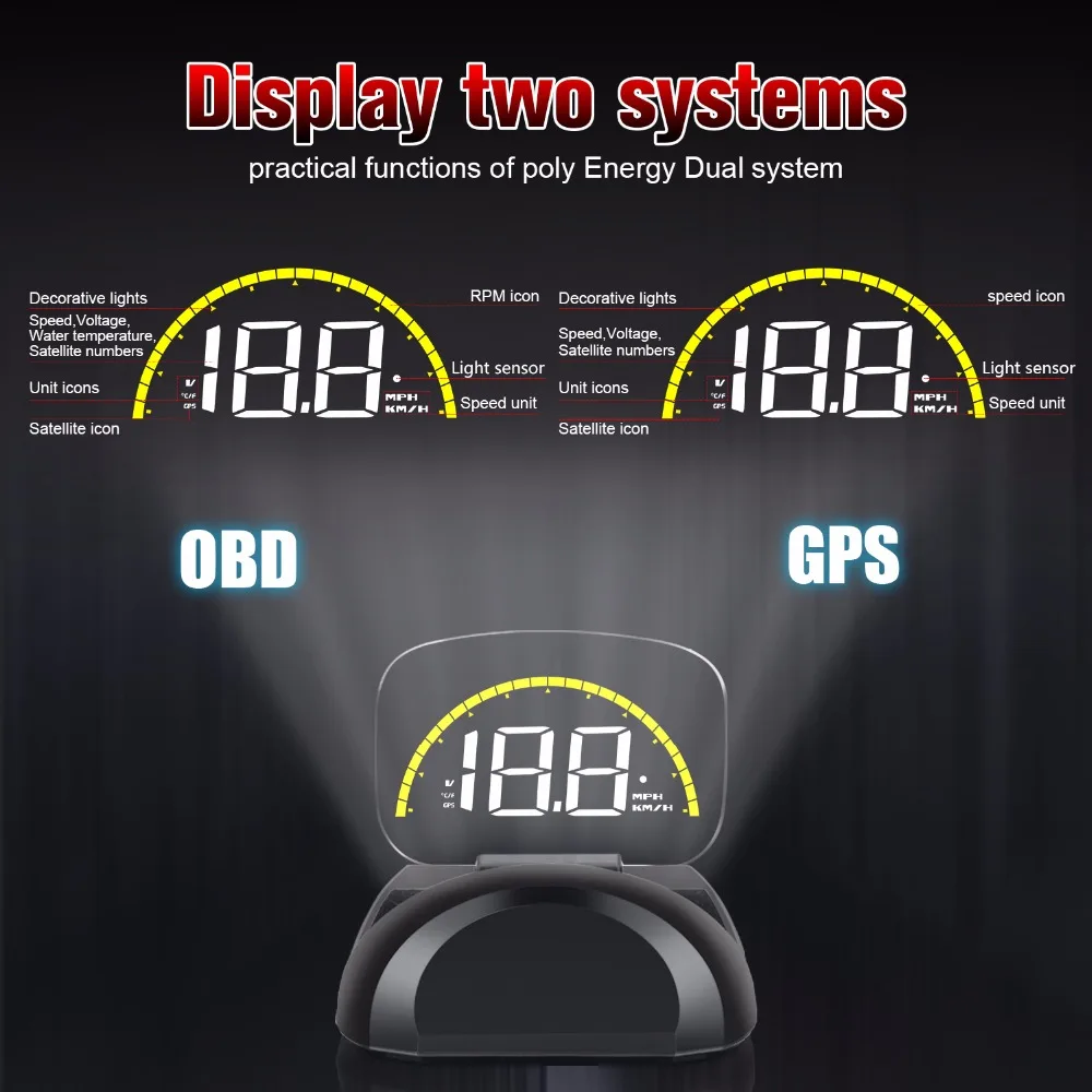 Автомобильный HUD C700S с дисплеем цифровой автомобильный GPS проектор OBD 2 измеритель