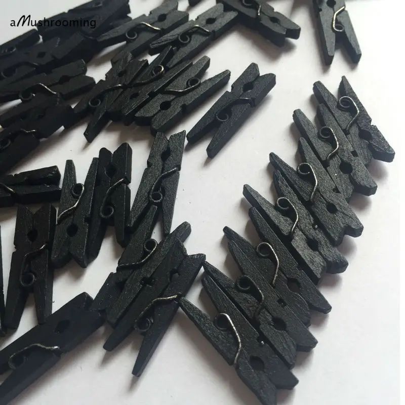 Декор деревянная прищепка | Черный 1000 деревянные поделки для Хэллоуина вечерние