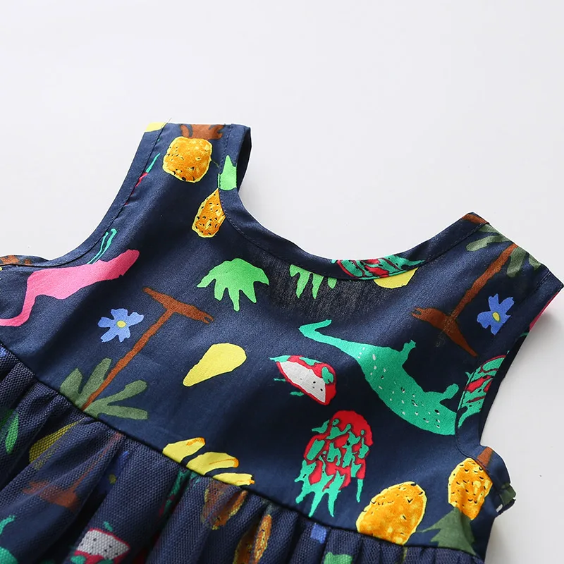 Горячая новое платье для девочек с рисунком платья 2018 летнее Детская