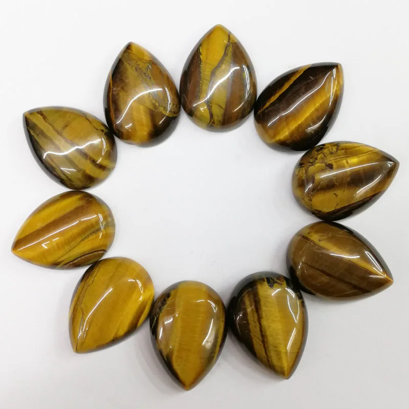

Natural stone cab cabochon Tigereye 25x18MM water drop bead Teardrop for jewelry making accessories 12Pcs/lot Free shipping