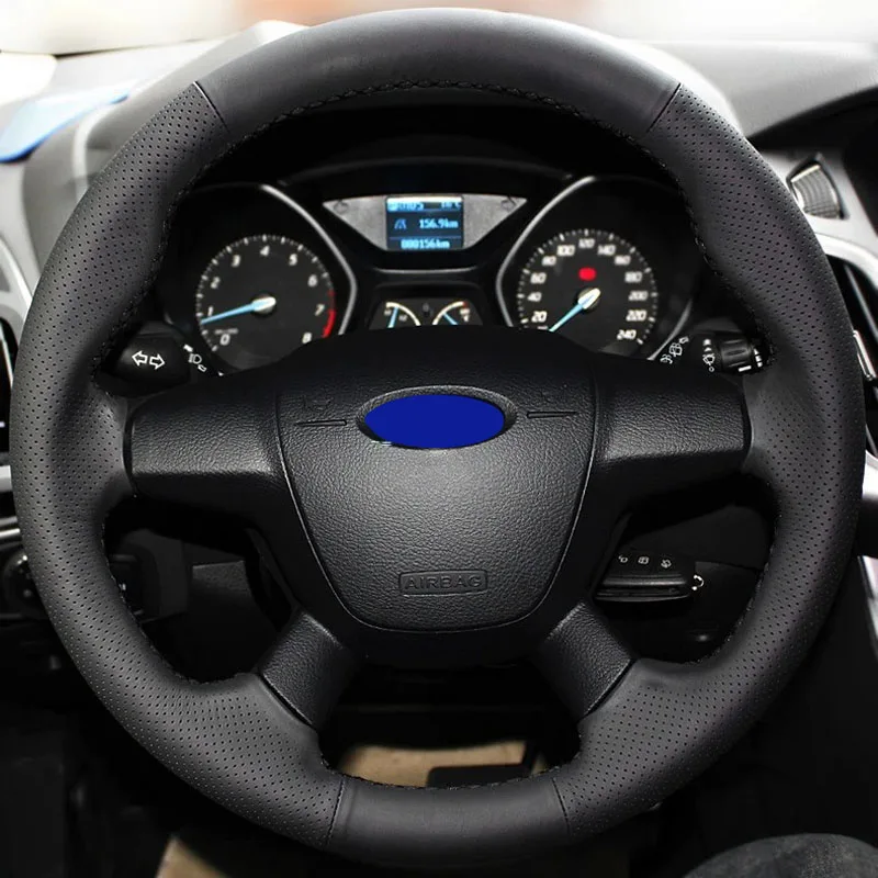 Выделенный DIY чехол рулевого колеса автомобиля из натуральной кожи гоночный для