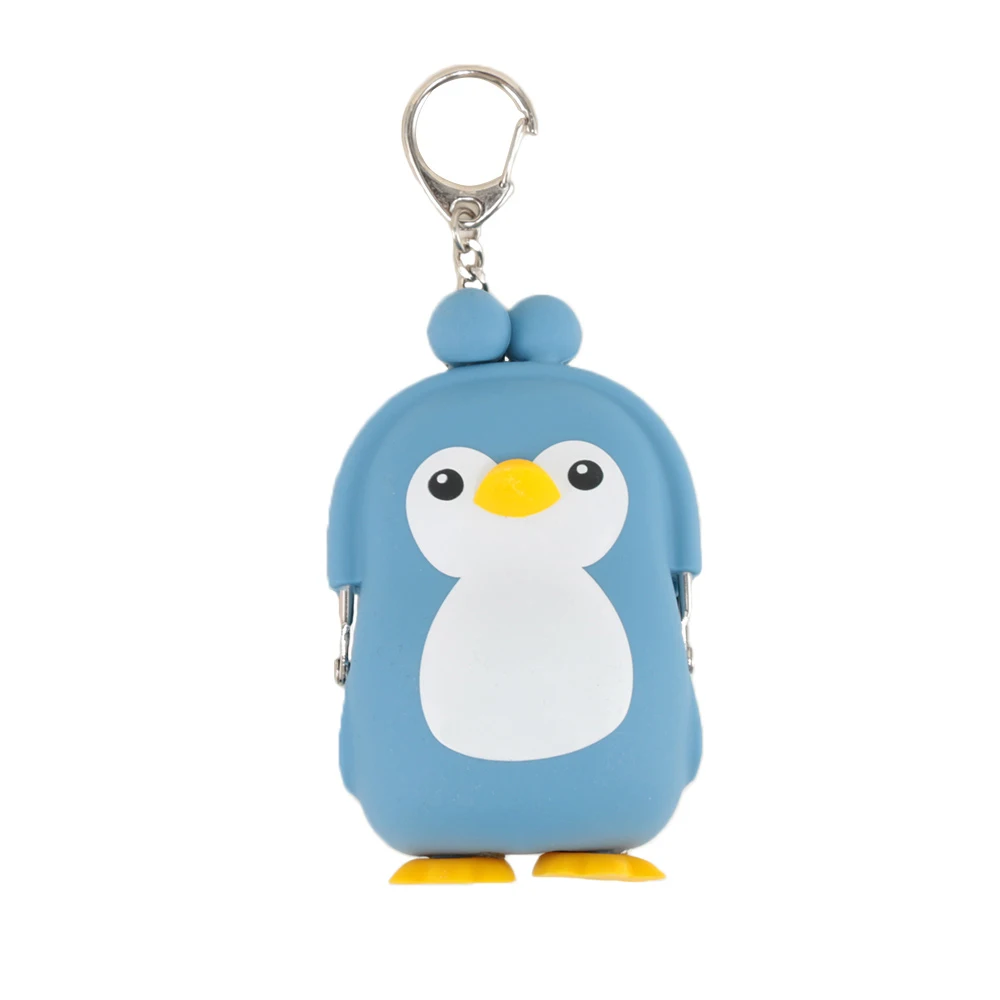 blue 1 шт., Женский кошелек, милый, кавайный, силиконовый, Пингвин, 3D кошелек, Мультяшные животные, на застежке, для мелочи, держатель, для детей, подарок - Цвет: blue